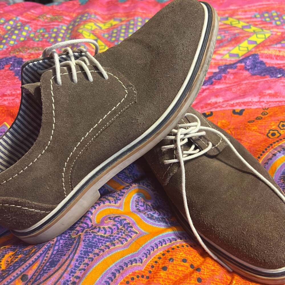 Steve Madden Frick Brown Suede Lace-Up Oxford Shoes